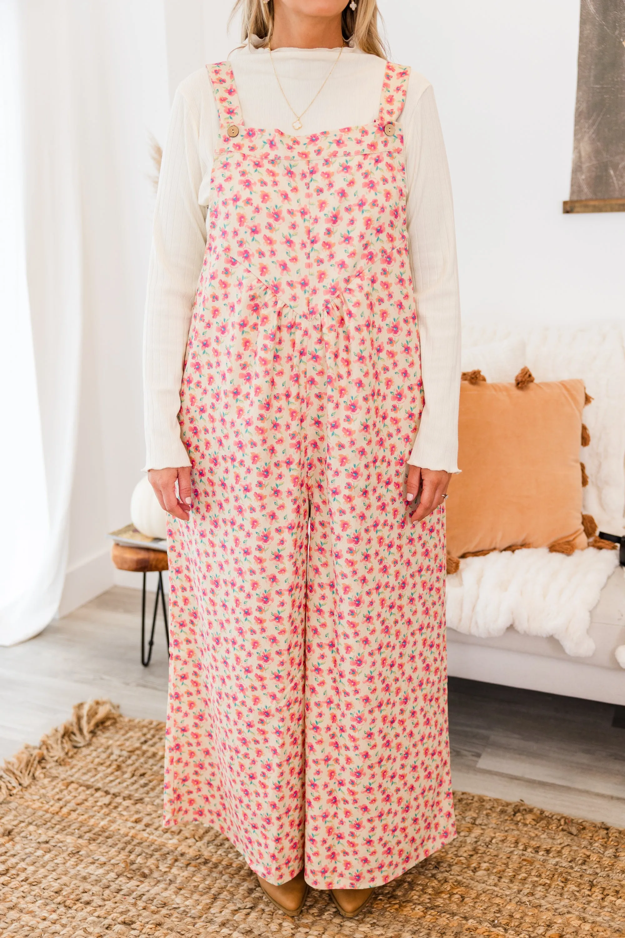 Where We Began Jumpsuit, Cream Multi