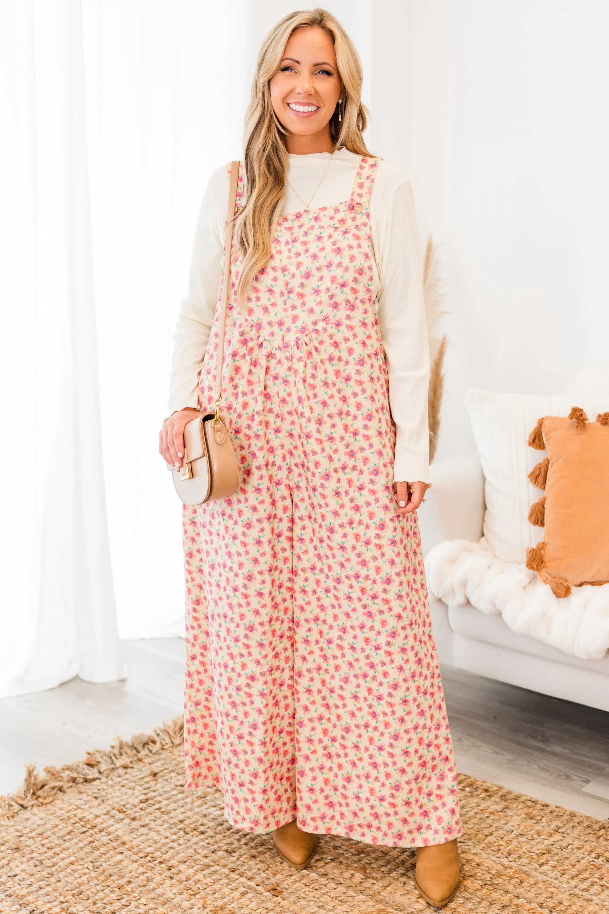 Where We Began Jumpsuit, Cream Multi