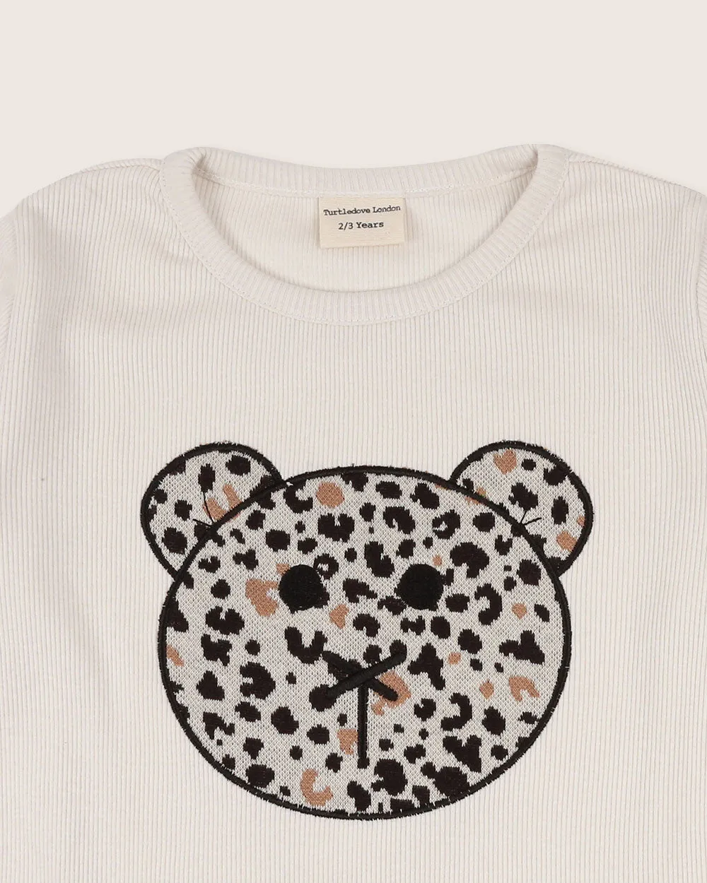 White Leopard Animal Applique Top