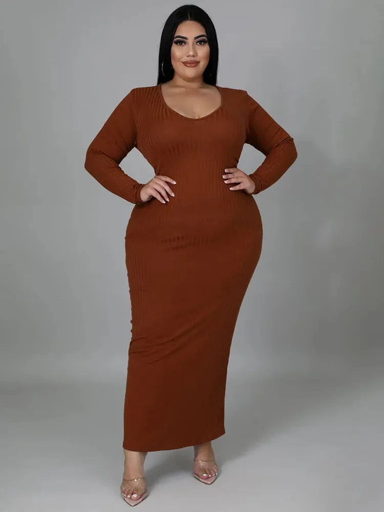 Wmstar Plus Size Women Dresses 5xl Super Stretch Ribbing Sexy Hollow Out Back Bandage Elegant Maxi Dress Wholesale Dropshipping