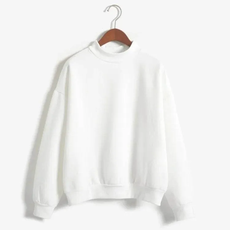 Women 2023 Autumn Turtlencek Pullover Female Long Sleeve Loose Solid Colour Hoodies Winter Casual Tops Sweatshirt Ropa De Mujer