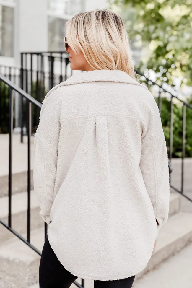 Wonderful Soul Beige Sherpa Shacket FINAL SALE
