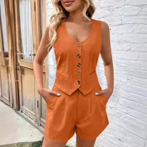 Work Pants Sets Women Summer Elegant Blouse Loose Wide Leg Bottom Two Pieces Suit Lightweight Solid Plus Size Woman Swimsuit