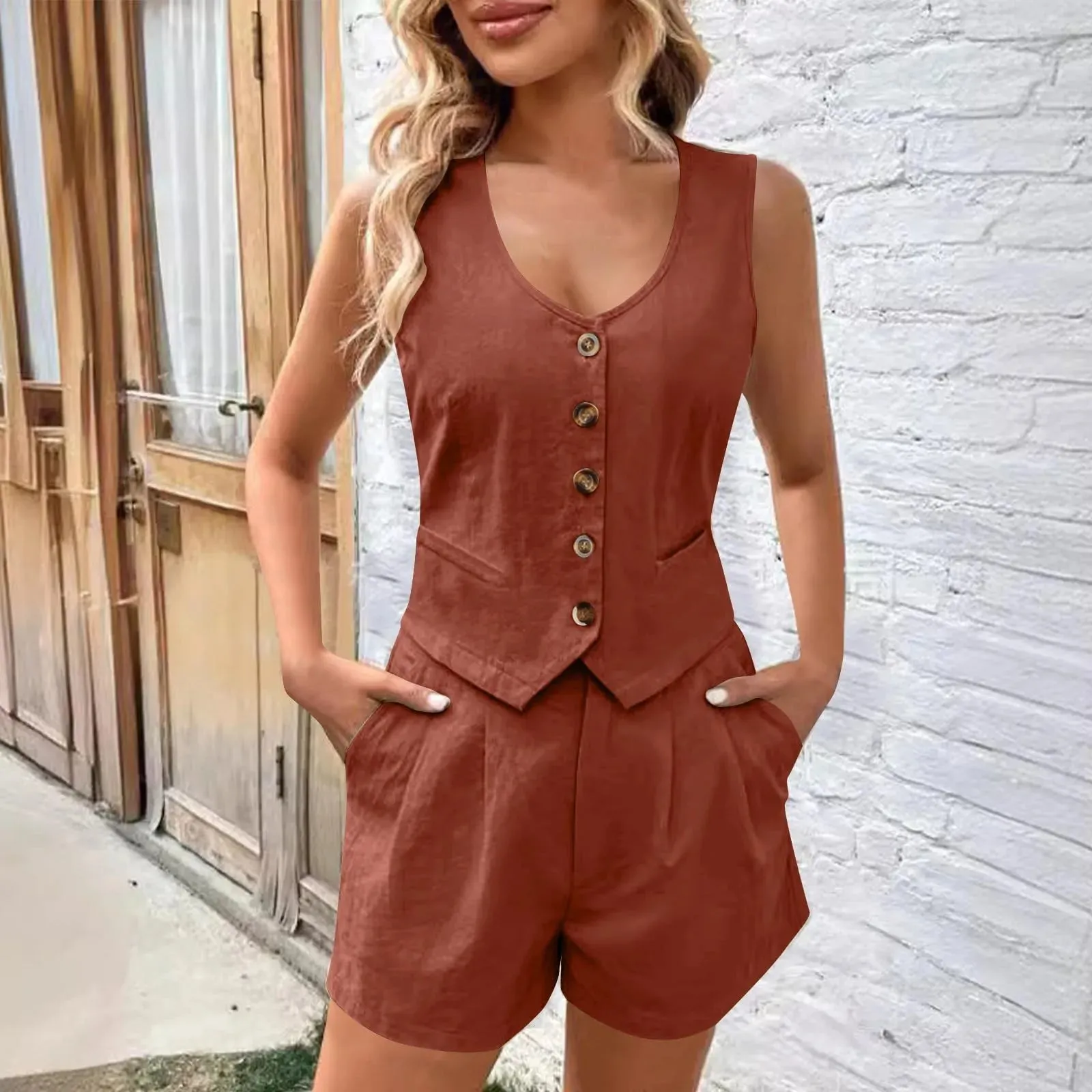 Work Pants Sets Women Summer Elegant Blouse Loose Wide Leg Bottom Two Pieces Suit Lightweight Solid Plus Size Woman Swimsuit