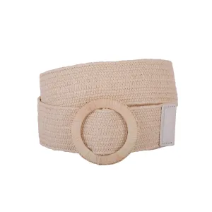 Woven Raffia Stretch Belt