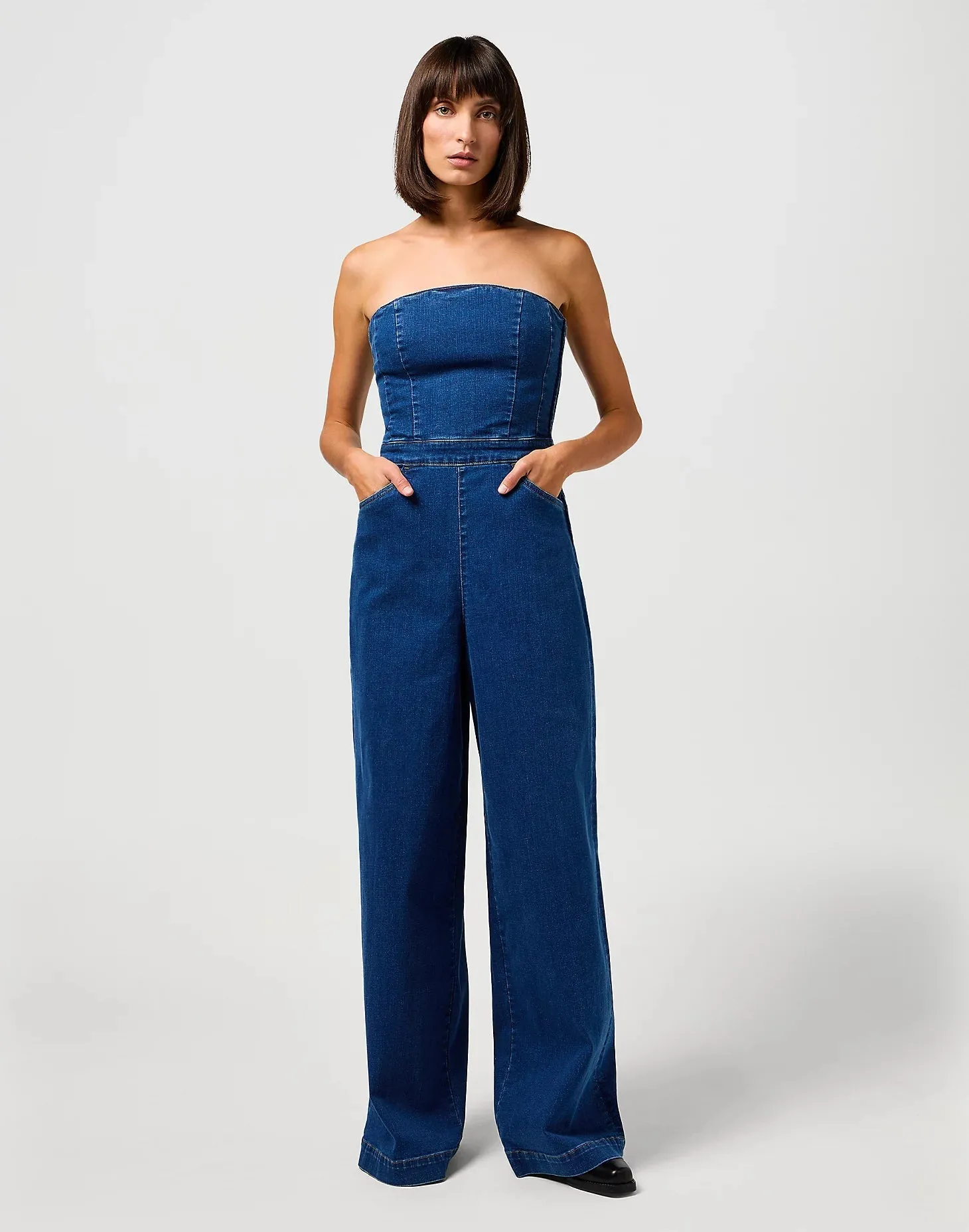 Wrangler Women's Corset Playsuit In Rinse
