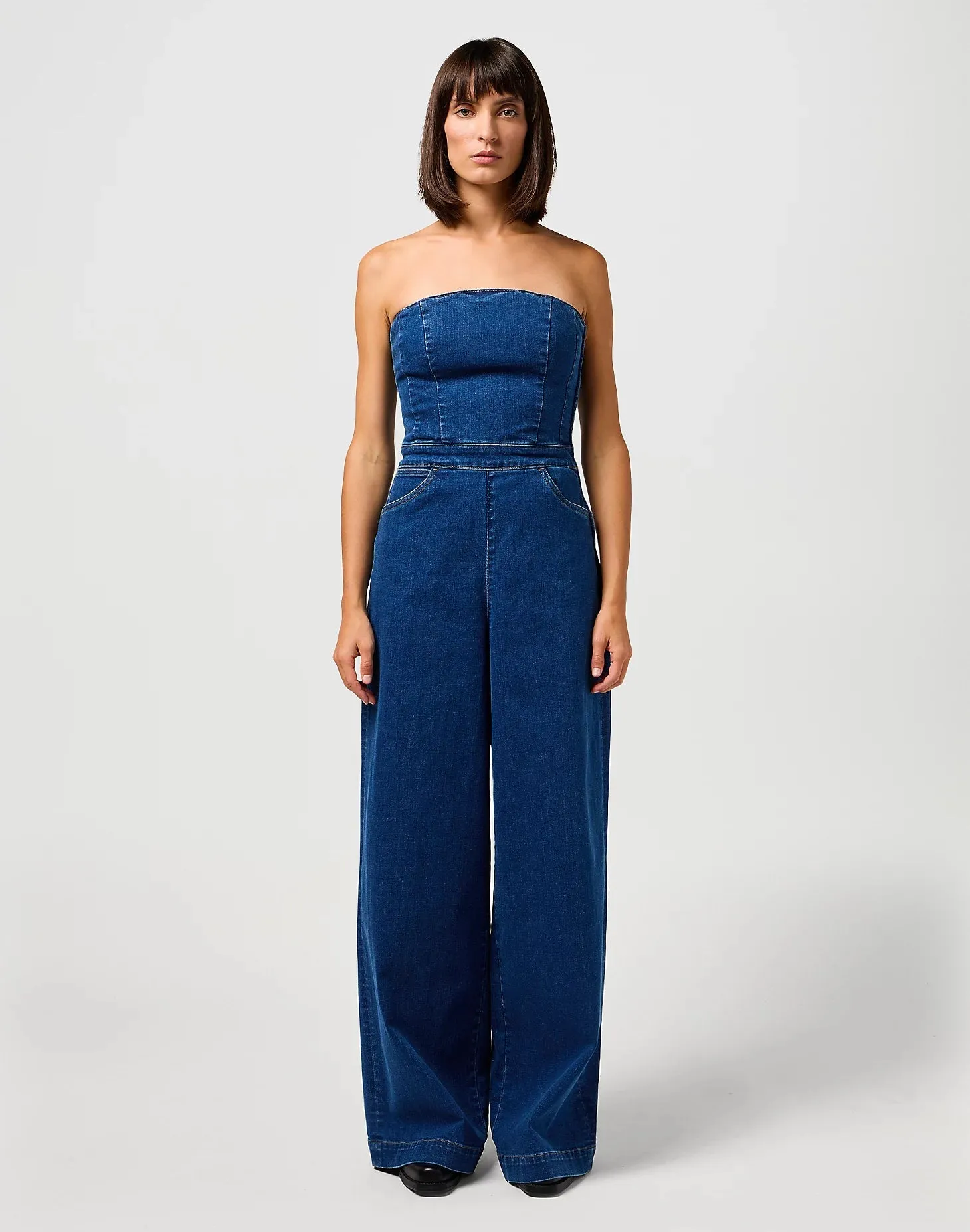 Wrangler Women's Corset Playsuit In Rinse