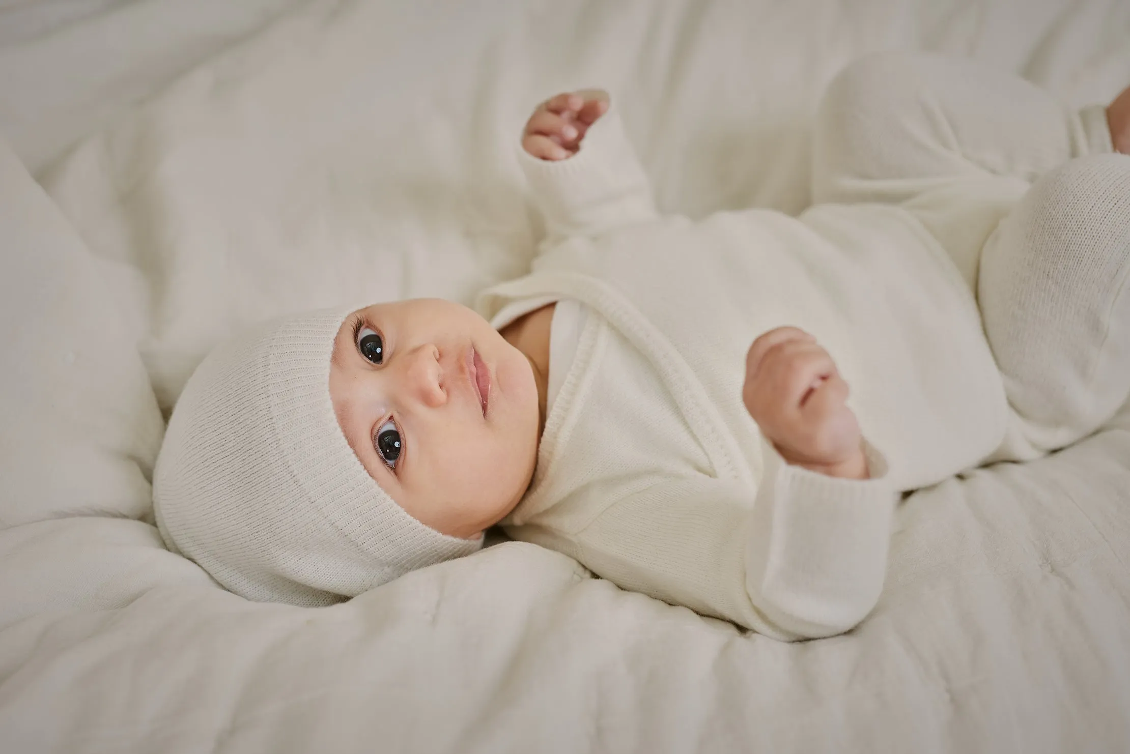 Wrap Top, Leggings & Tassel Hat Set - Snow White