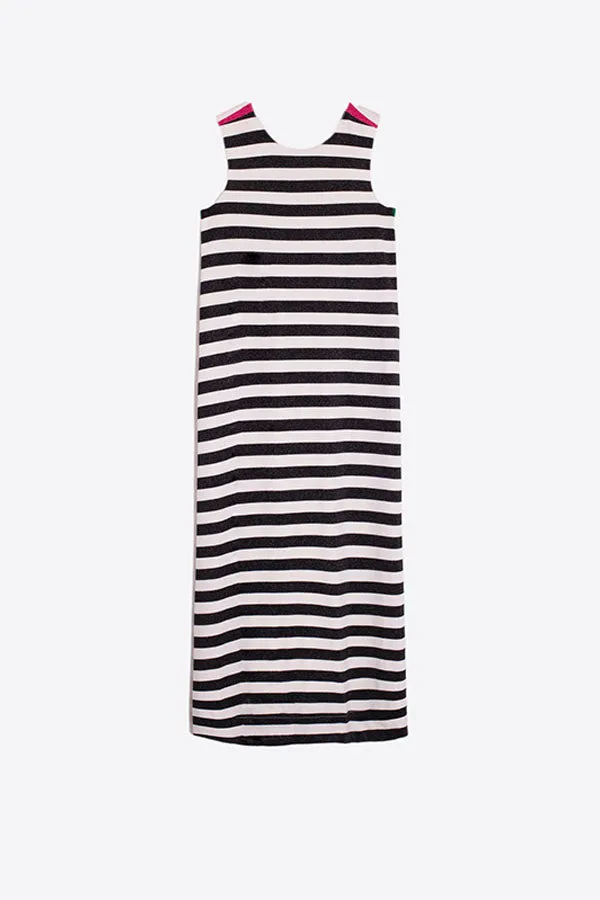 ZINA STRIPED LUREX LONG DRESS